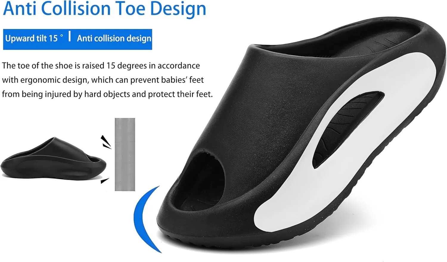 Slide Sandals Men Women Platform Sandals With Comfortable Pillow Slippers Non-Slip Lightweight Shower Shoes