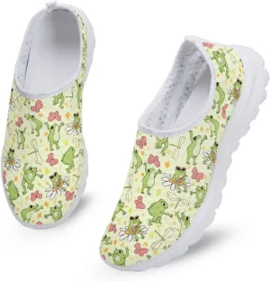 Slip On Walking Shoes for Womens Breathable Running Tennis Sneakers Comfort Anti-Slip Athletic Shoe for Travel Size 5.5-11.5 White Sole