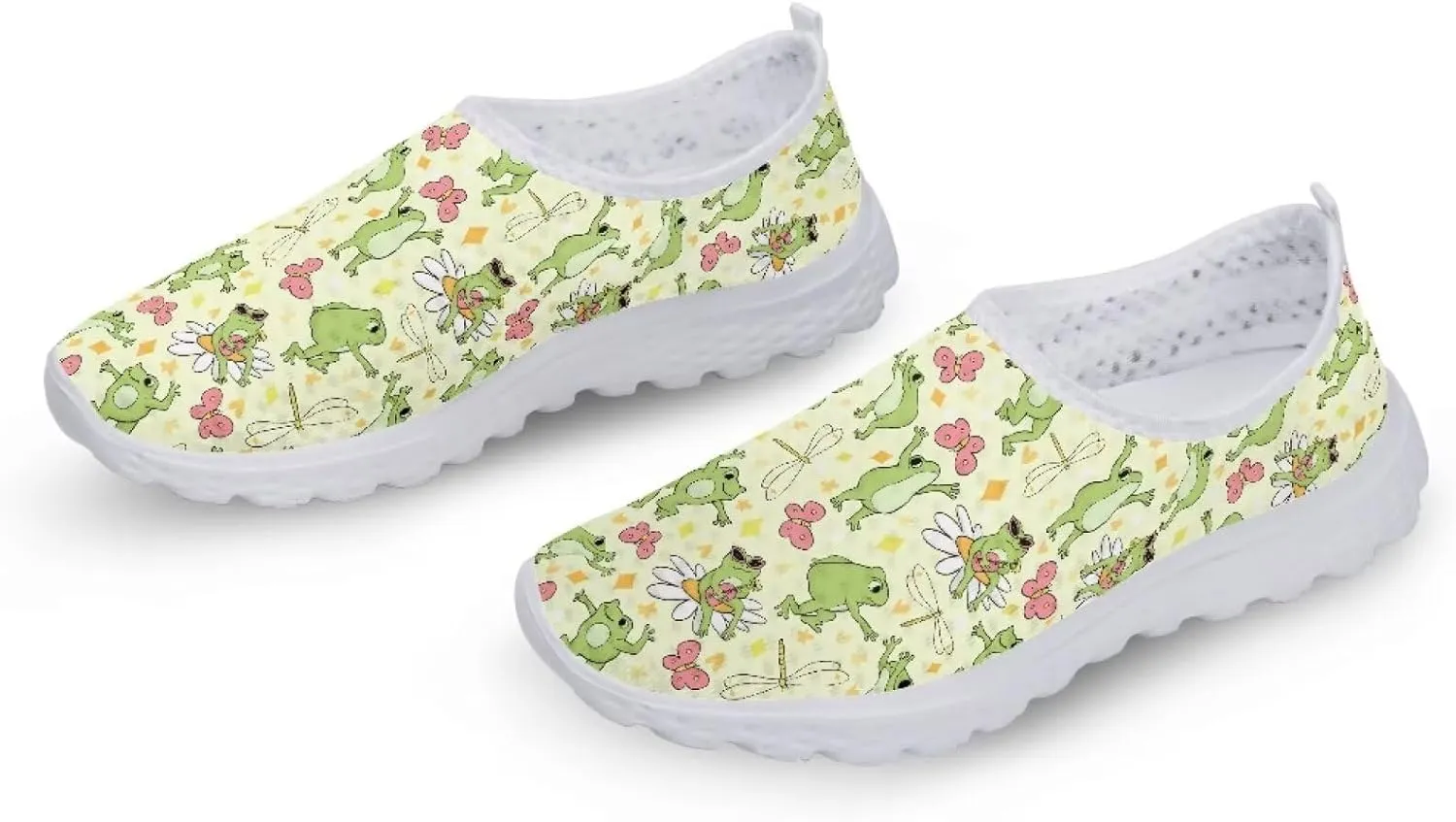 Slip On Walking Shoes for Womens Breathable Running Tennis Sneakers Comfort Anti-Slip Athletic Shoe for Travel Size 5.5-11.5 White Sole