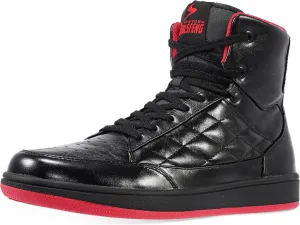 Soulsfeng Men's Women's High Top Sneakers Leather Ankle Boots Lace Up Walking Tennis Shoes