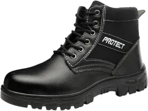Steel Toe Shoes for Men Industrial Construction Shoes Mid Cut Industrial Boot Work Sneakers Non Slip Comfortable Lightweight Safety Shoes for Work Construction Shoes for Men Men Large Size Work Shoes