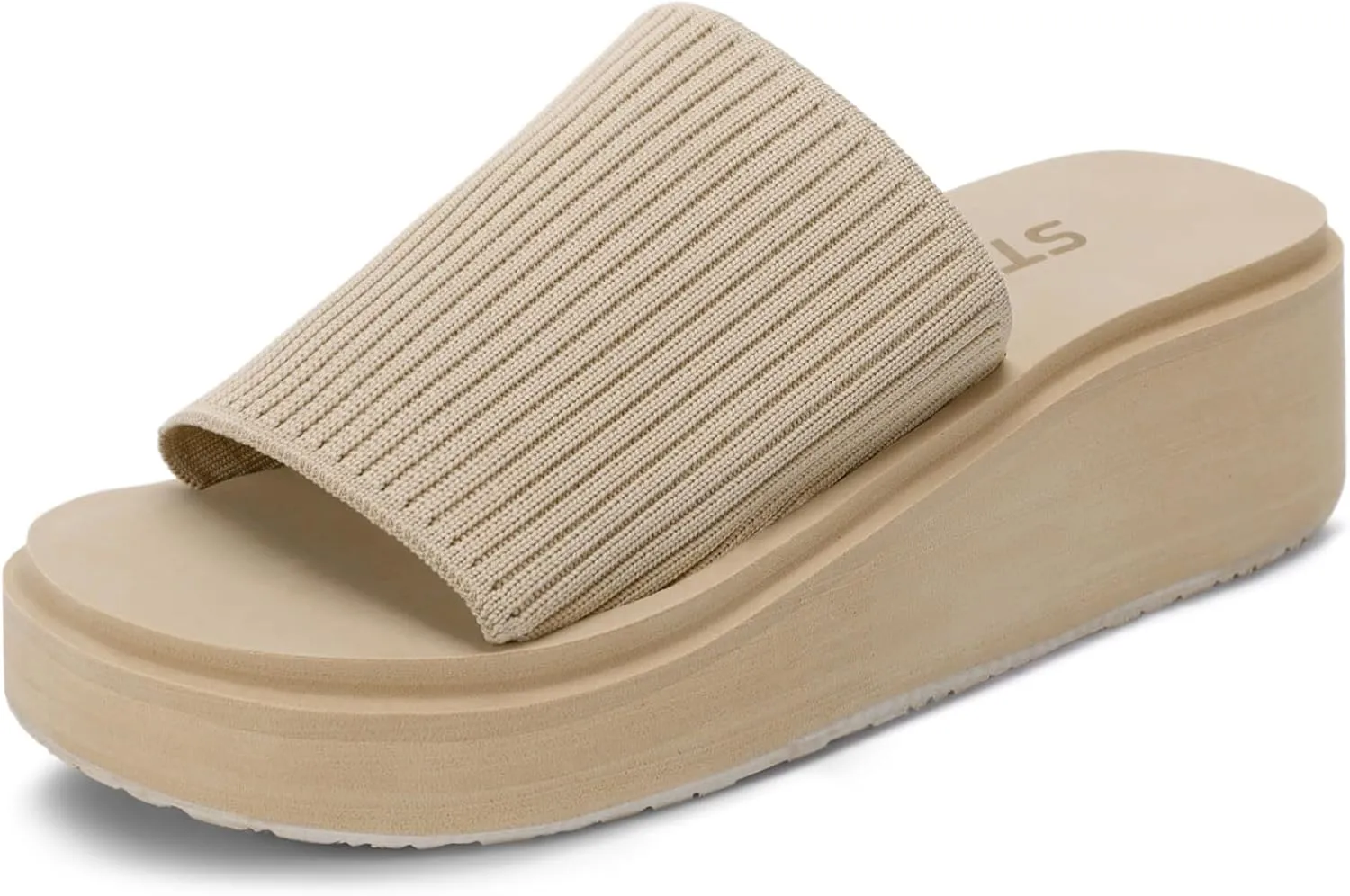 STQ Platform Sandals Women Cute Chunky Slides with Comfort Memory Foam