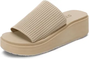 STQ Platform Sandals Women Cute Chunky Slides with Comfort Memory Foam