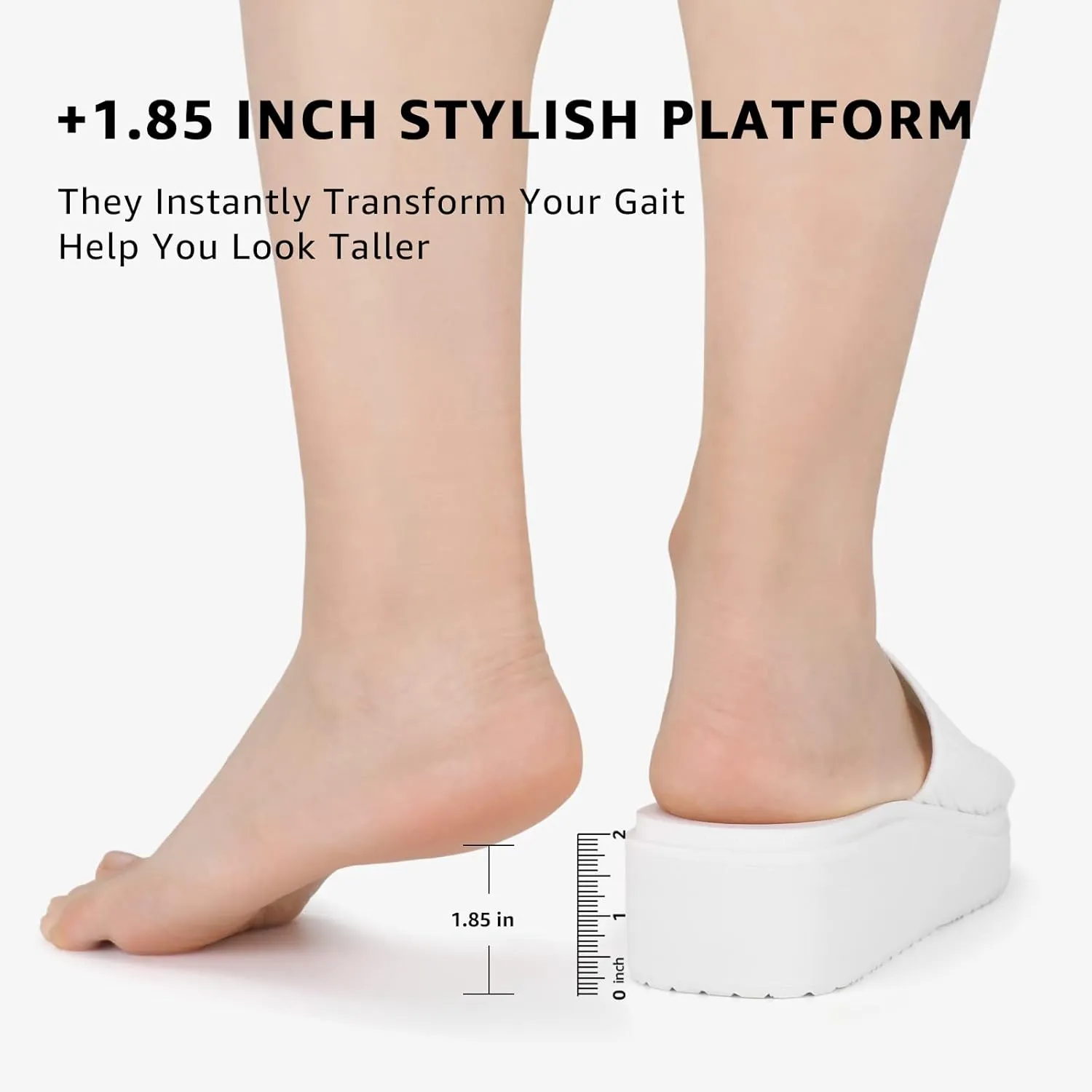 STQ Platform Sandals Women Cute Chunky Slides with Comfort Memory Foam