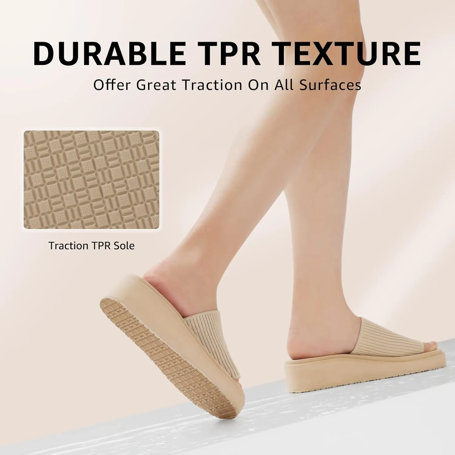 STQ Platform Sandals Women Cute Chunky Slides with Comfort Memory Foam