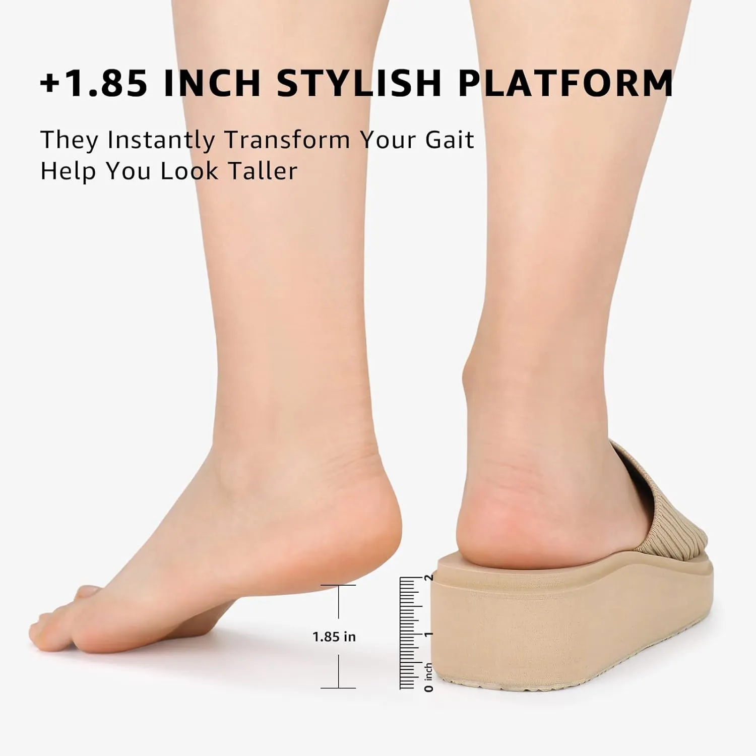 STQ Platform Sandals Women Cute Chunky Slides with Comfort Memory Foam