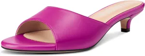 TNYNFBEB Womens Low Kitten Heel Open Toe Sandals Mules Shoes Slingback Prom Party Dress Summer 1.4 Inches Heels