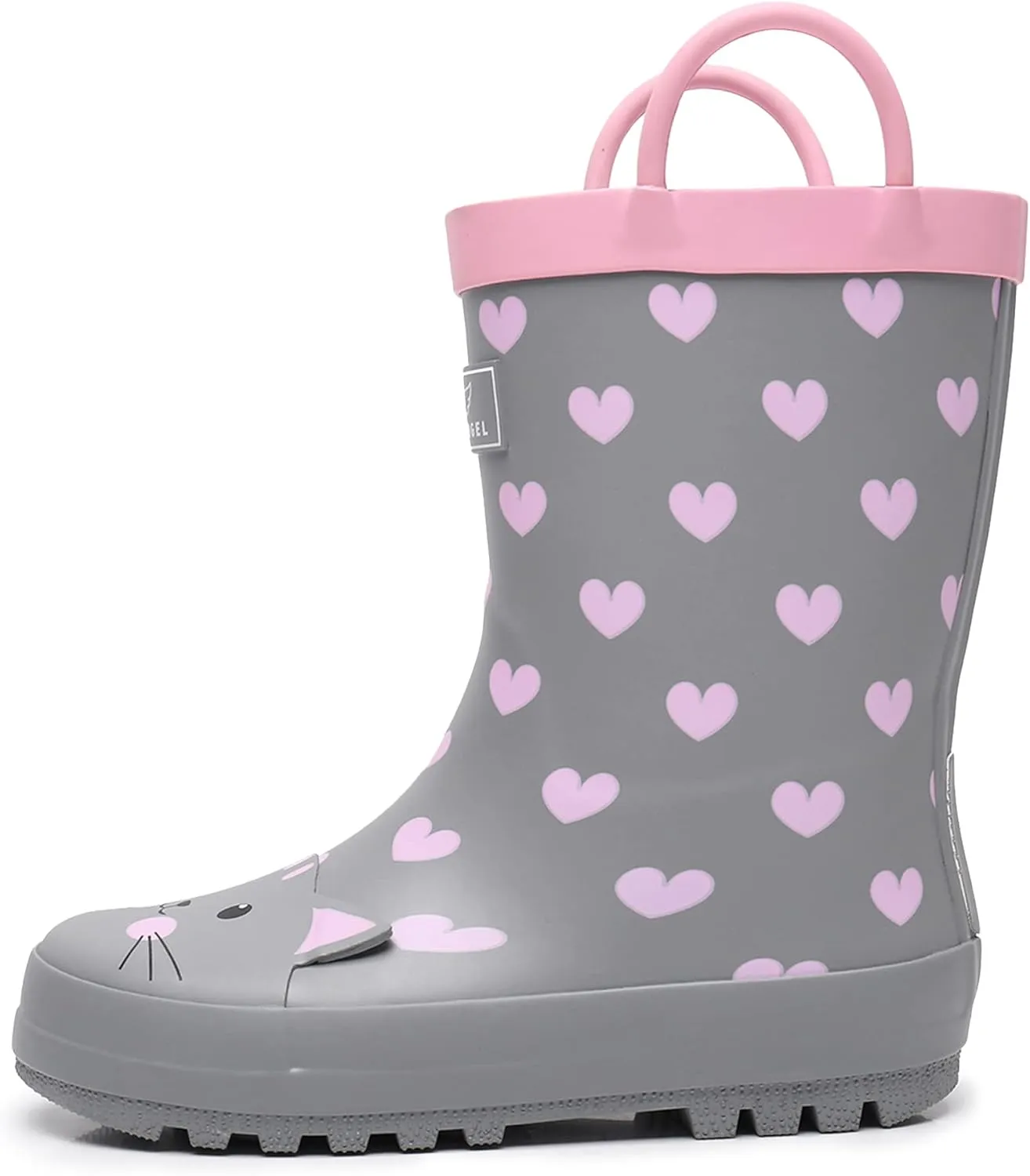 Toddler Rain Boots with Easy-On Handles, Waterproof Rubber Kids Rain Boots for Girls and Boys, in Fun Printed & Colors Unisex-Child Outdoor Rain Boots