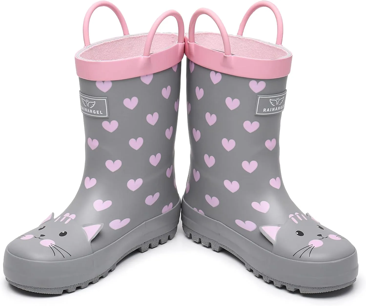 Toddler Rain Boots with Easy-On Handles, Waterproof Rubber Kids Rain Boots for Girls and Boys, in Fun Printed & Colors Unisex-Child Outdoor Rain Boots