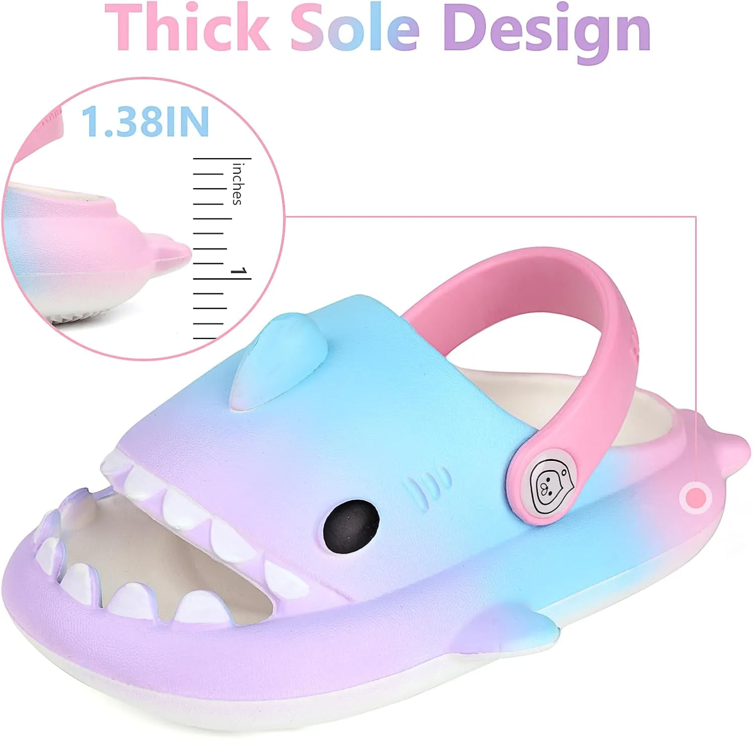 Toddler Shark Cloud Slides | Kids Shower Sandals | Boys Girls Cute Cartoon Fish Flip Flops | Beach Pool Home Slippers Shoes | Quick Dry Non-Slip