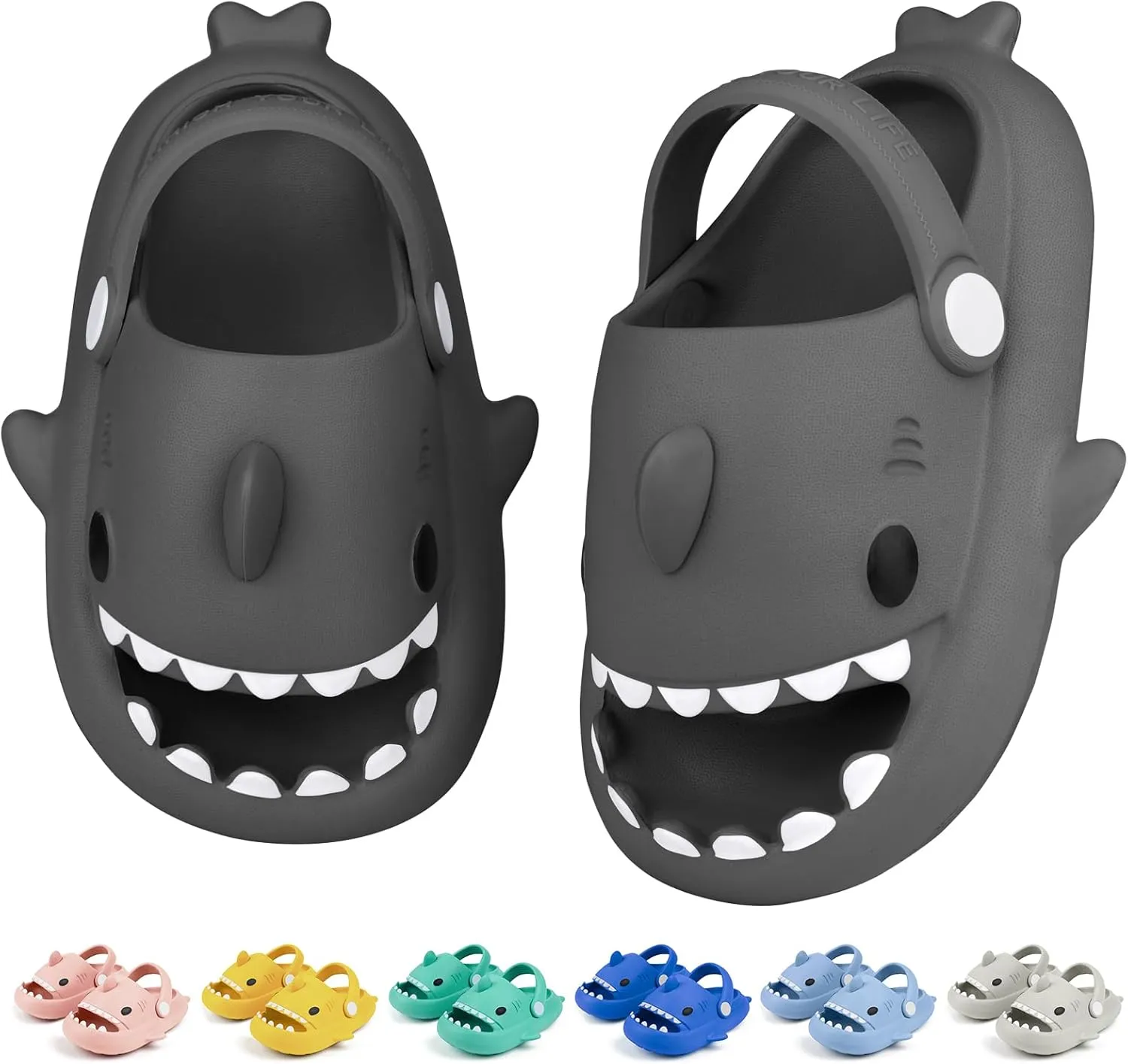 Toddler Shark Cloud Slides | Kids Shower Sandals | Boys Girls Cute Cartoon Fish Flip Flops | Beach Pool Home Slippers Shoes | Quick Dry Non-Slip