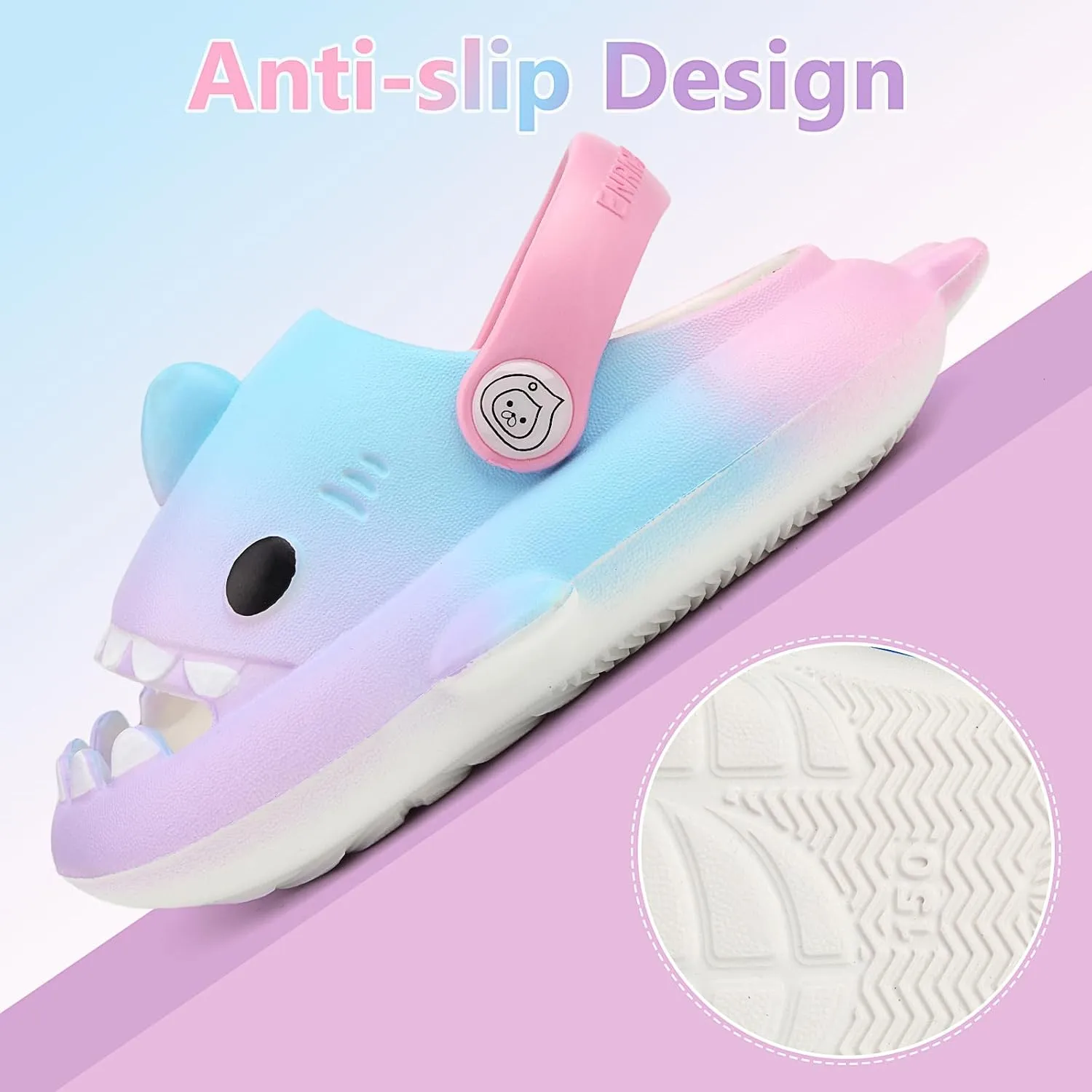 Toddler Shark Cloud Slides | Kids Shower Sandals | Boys Girls Cute Cartoon Fish Flip Flops | Beach Pool Home Slippers Shoes | Quick Dry Non-Slip