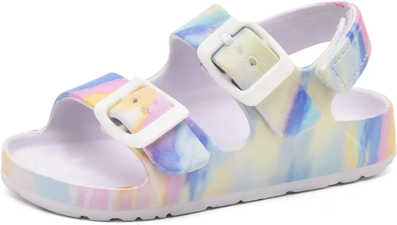 Toddler Unisex Adjustable Buckle Sandals – Comfortable Open Toe Beach & Pool Shoes for Boys & Girls with Back Strap