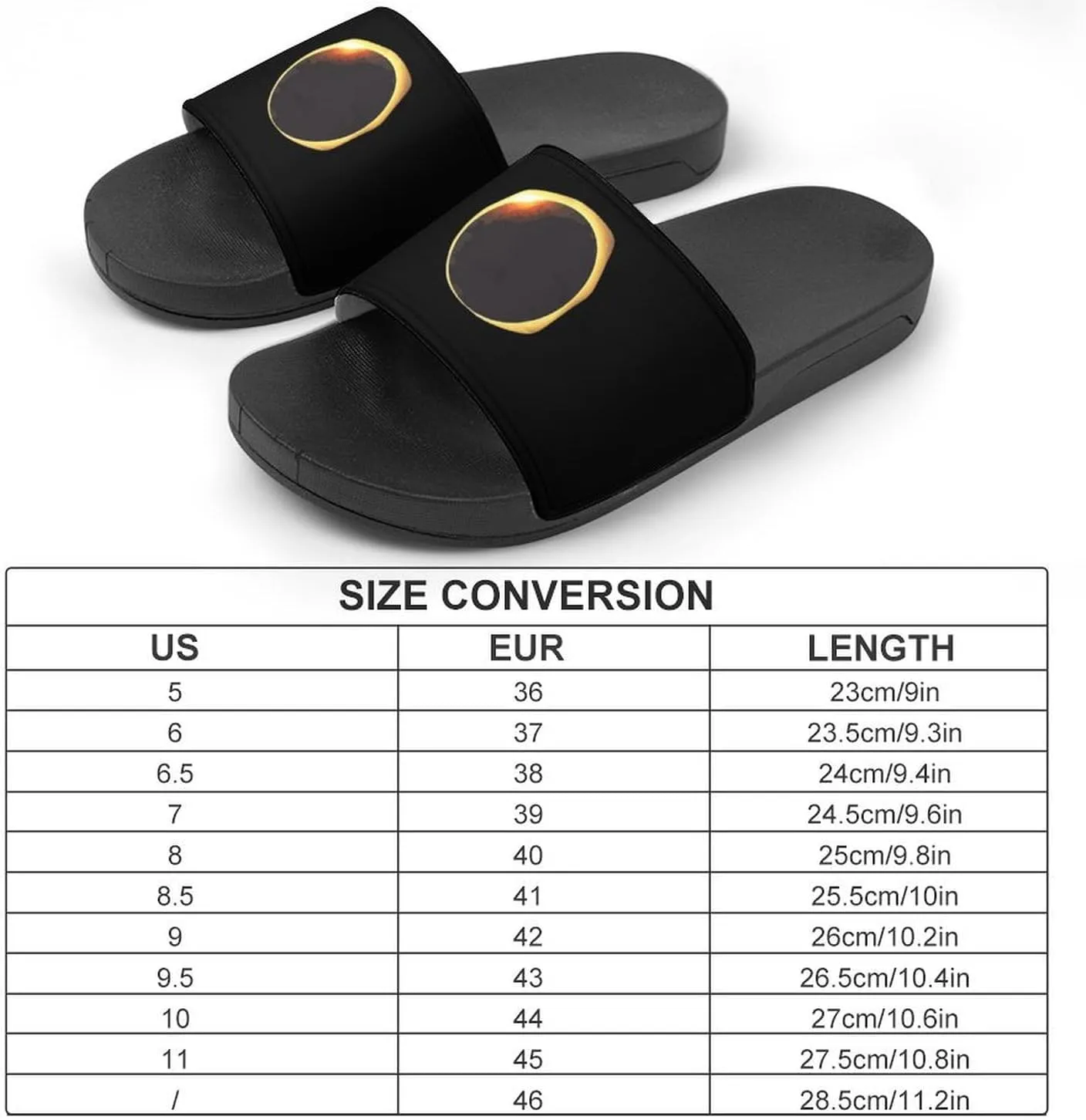Total Solar Eclipse Non Slip Slides Sandals for Women Men Quick Drying Shower Shoes for Bathroom Pool Beach