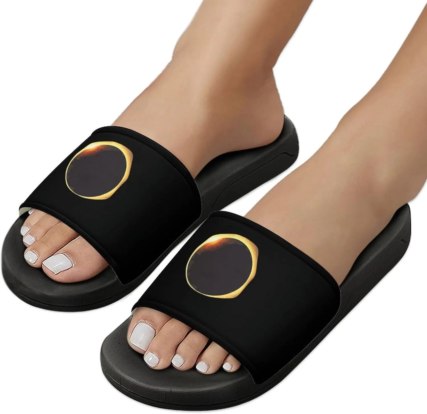 Total Solar Eclipse Non Slip Slides Sandals for Women Men Quick Drying Shower Shoes for Bathroom Pool Beach