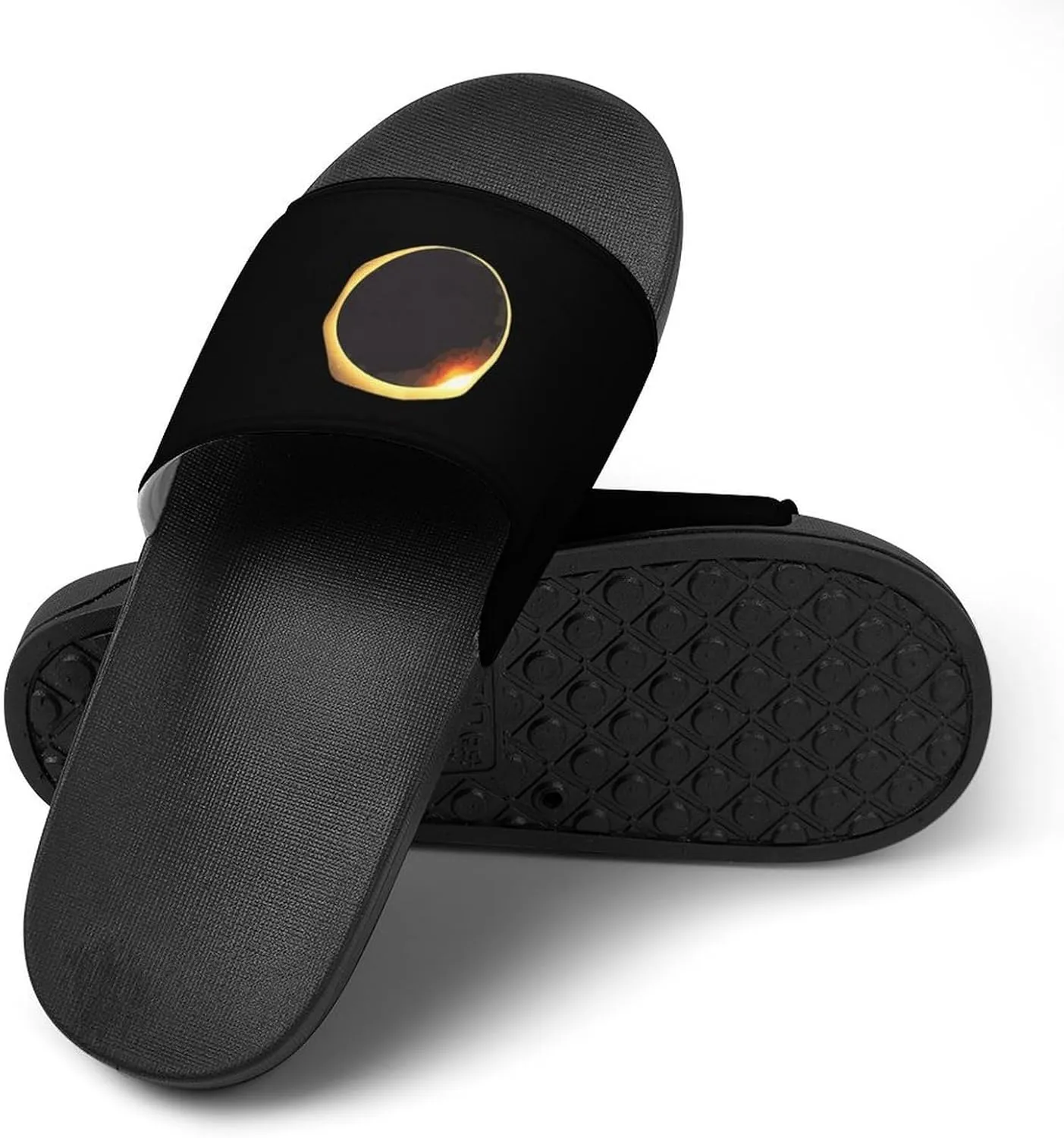 Total Solar Eclipse Non Slip Slides Sandals for Women Men Quick Drying Shower Shoes for Bathroom Pool Beach