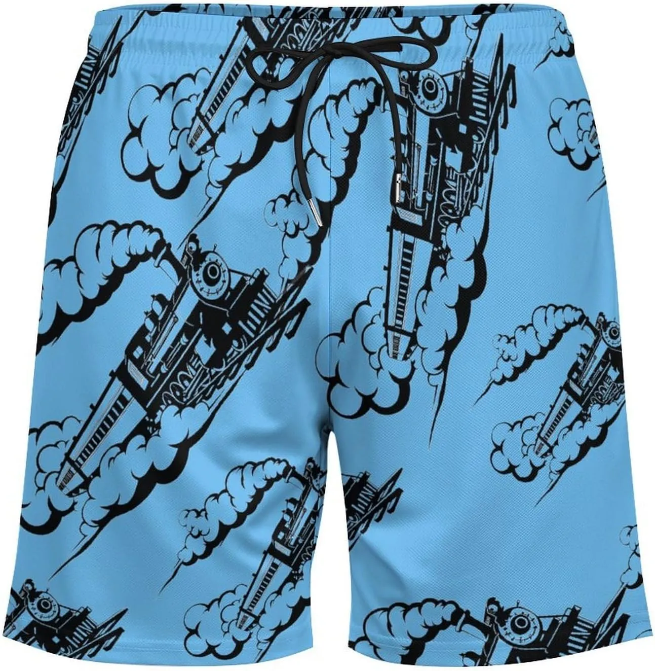 Train Men's Swim Trunks Quick Dry Board Shorts Swimwear Beach Shorts with Compression Liner
