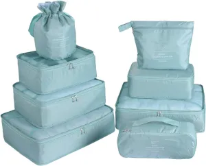 Travel Packing Cubes 8 Pcs Set, Luggage Packing Organizers with Shoe Bag and Toiletry Bag