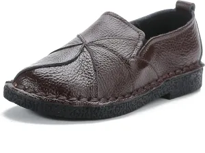Trsorini Women Casual Loafers Shoes Comfortable Multi Color Stitching Leather Slip on Shoes for Lady Soft Sole Flat Driving Walking Dress