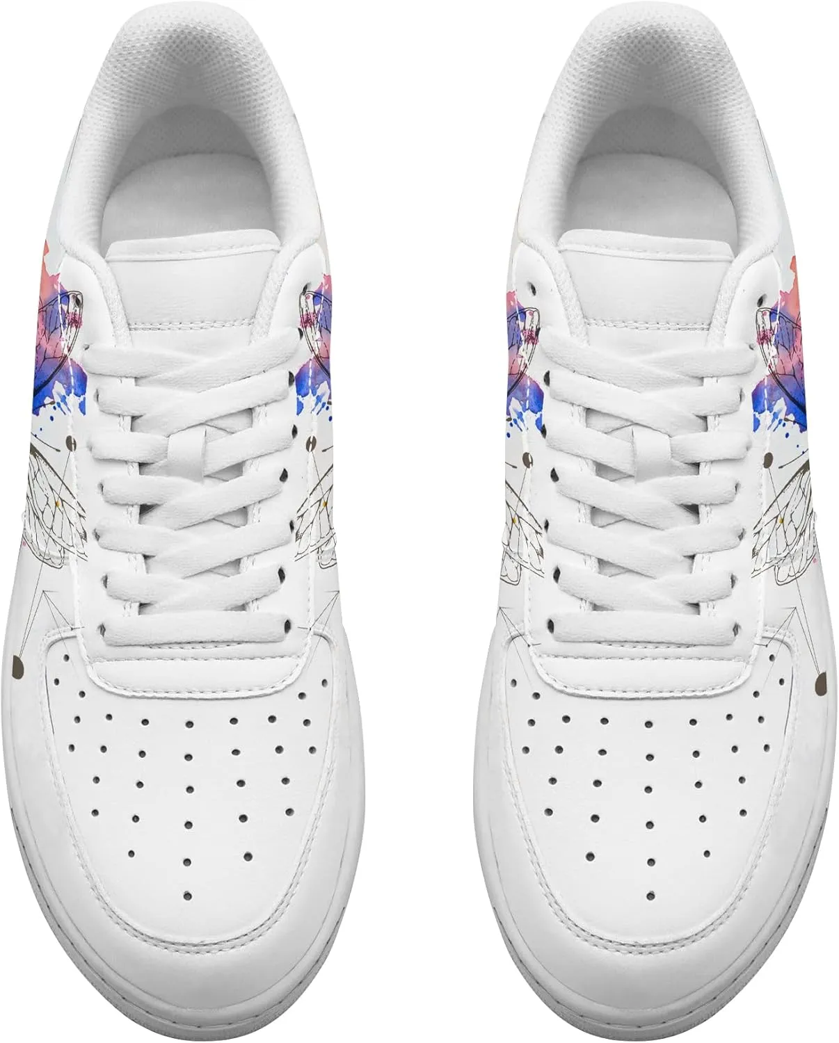 Unique Name Design Low-Top Sneakers - Personalized Customized Name Colorful Butterfly Casual Shoes for Men and Women