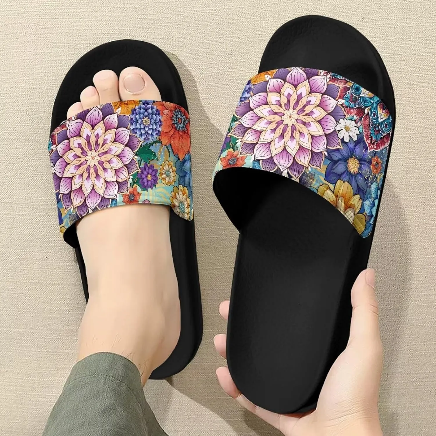 Unisex-Adult Shower Slide Sandal, Summer Slippers For Women Men, Sandals Women Dressy Comfortable