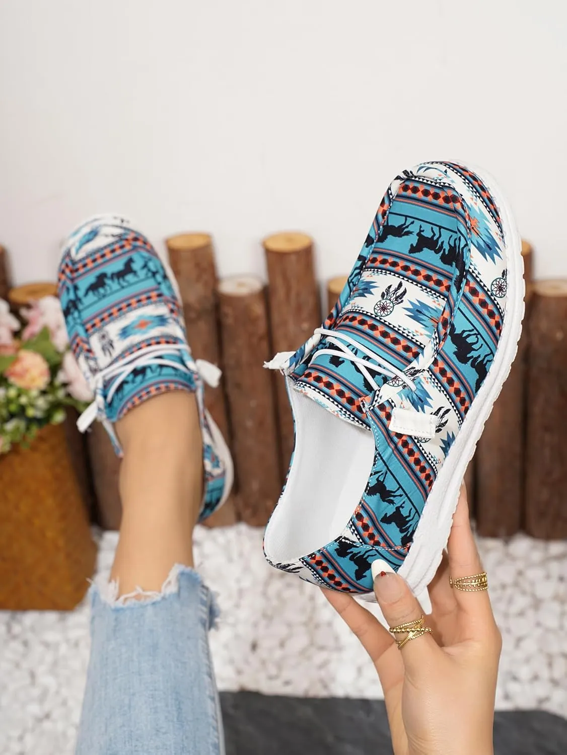 Unisex-Adult Sunflower Floral Canvas Loafers Comfortable Boat Shoes Easy Slip On Lightweight Deck Shoes Elastic Laces Outdoor Flat Walking Shoes Breathable Drving Shoes Sneakers for Women Men