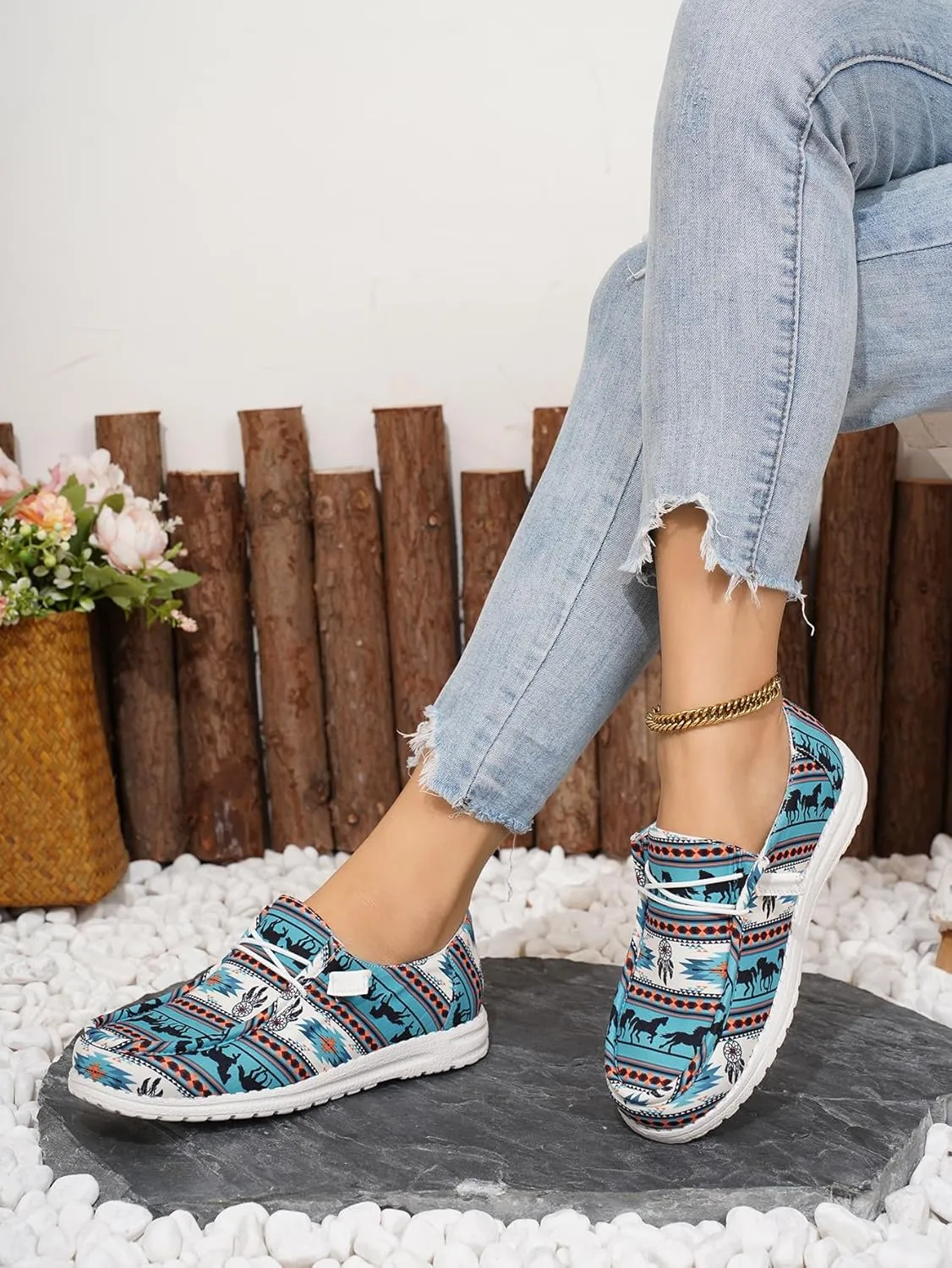 Unisex-Adult Sunflower Floral Canvas Loafers Comfortable Boat Shoes Easy Slip On Lightweight Deck Shoes Elastic Laces Outdoor Flat Walking Shoes Breathable Drving Shoes Sneakers for Women Men