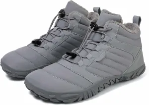 Unisex Winter Snow Sneakers - Solid Color, Slip-Resistant, Warm Fabric-Lined Mesh Upper, Rubber Sole, Cushioned Fabric Insole, Hiking and Walking Shoes for Men and Women