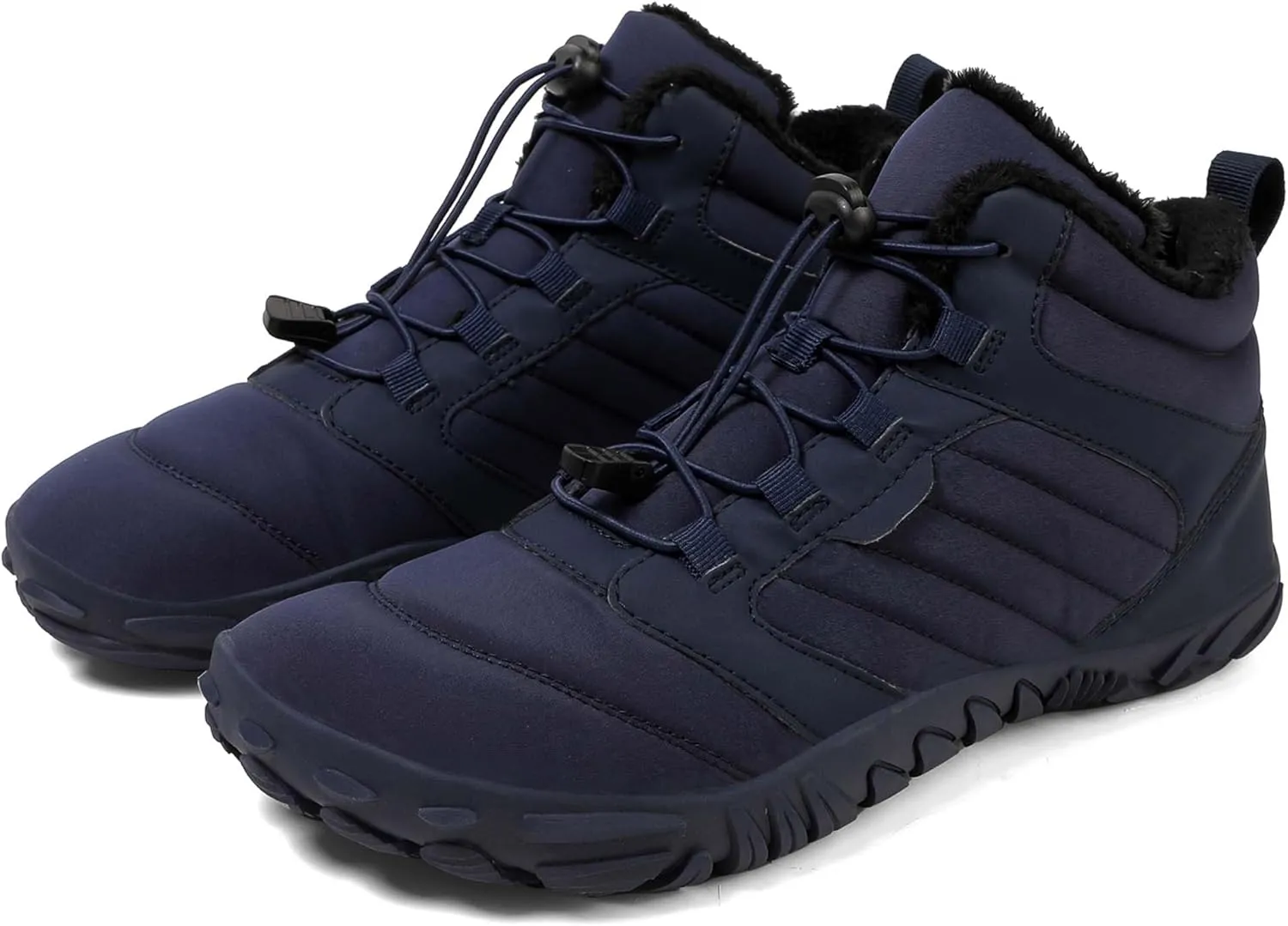 Unisex Winter Snow Sneakers - Solid Color, Slip-Resistant, Warm Fabric-Lined Mesh Upper, Rubber Sole, Cushioned Fabric Insole, Hiking and Walking Shoes for Men and Women