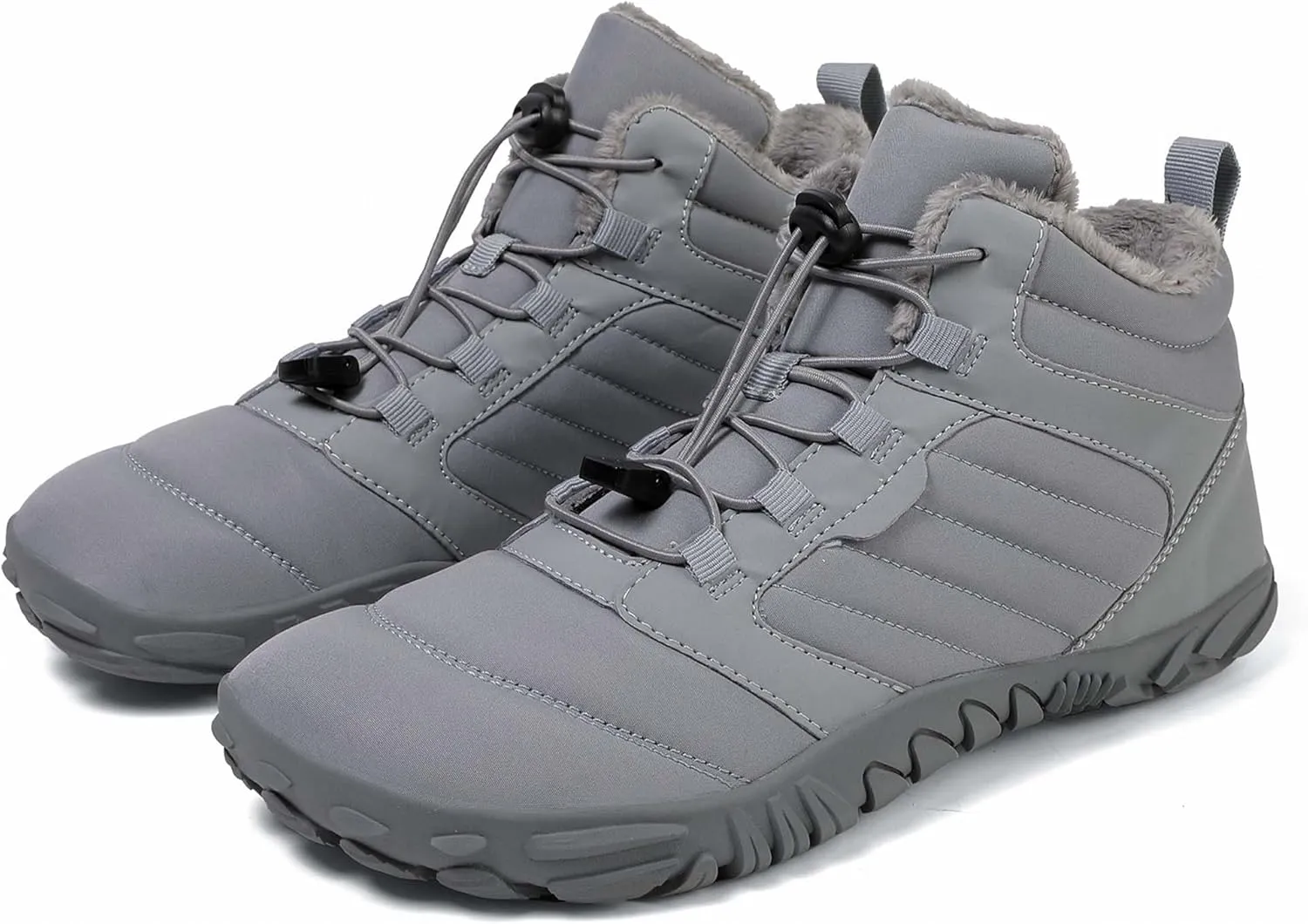 Unisex Winter Snow Sneakers - Solid Color, Slip-Resistant, Warm Fabric-Lined Mesh Upper, Rubber Sole, Cushioned Fabric Insole, Hiking and Walking Shoes for Men and Women