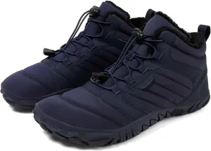Unisex Winter Snow Sneakers - Solid Color, Slip-Resistant, Warm Fabric-Lined Mesh Upper, Rubber Sole, Cushioned Fabric Insole, Hiking and Walking Shoes for Men and Women