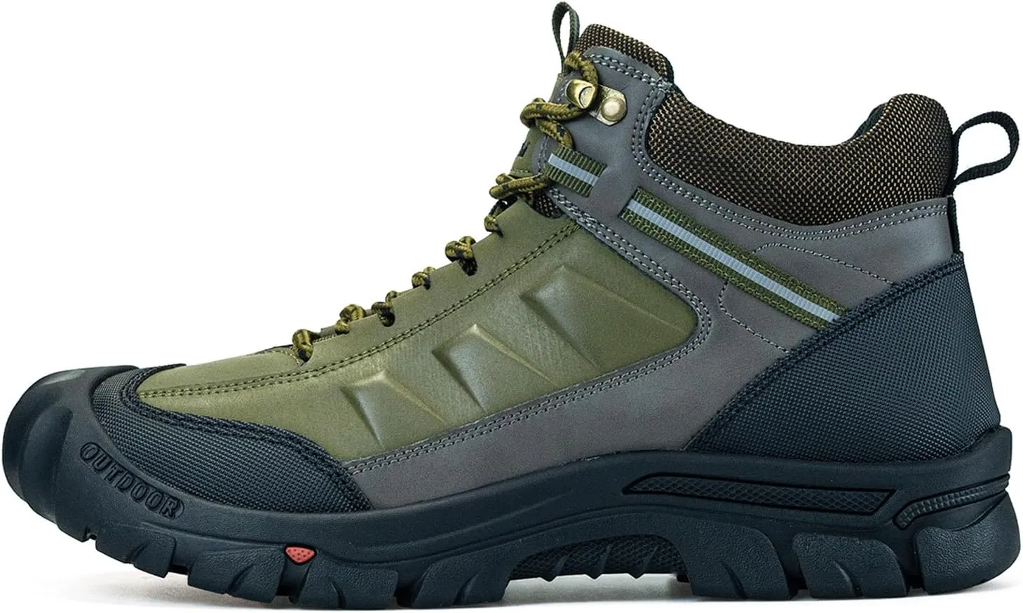 UPIShi Men's Hiking Waterproof Leather Boots Walking Lightweight Working Trekking Outdoor Casual Breathable Shoes