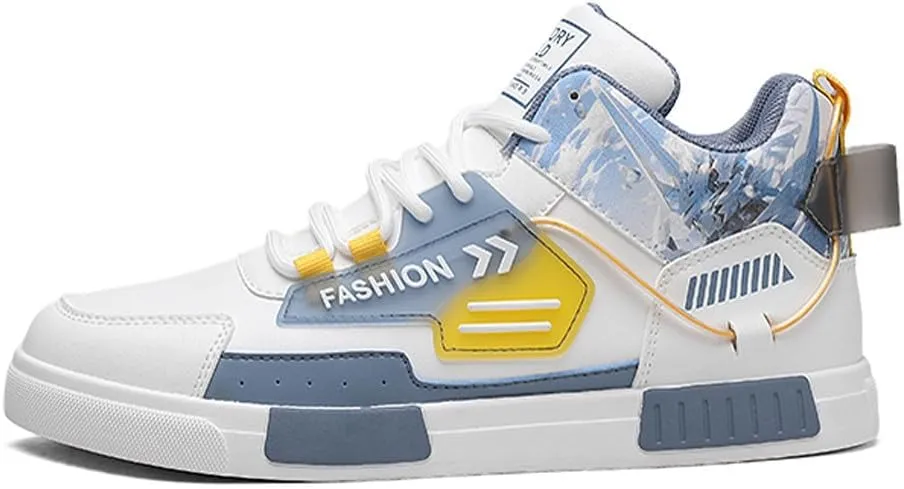 VAXAV Men's Fashion High Top Road Running Sneakers Skate Walking Driving Shoes