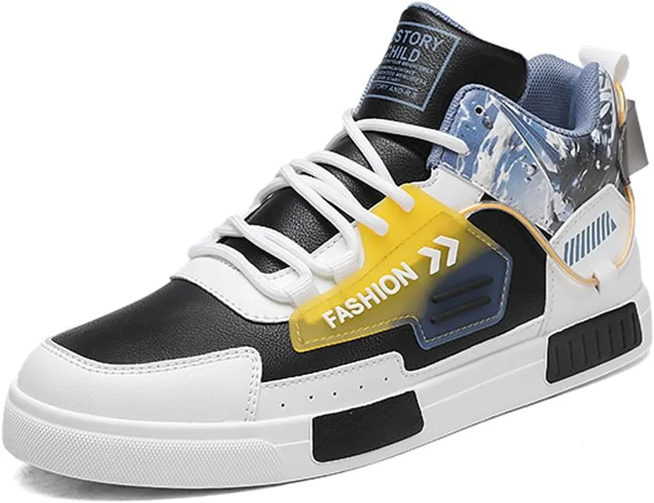 VAXAV Men's Fashion High Top Road Running Sneakers Skate Walking Driving Shoes