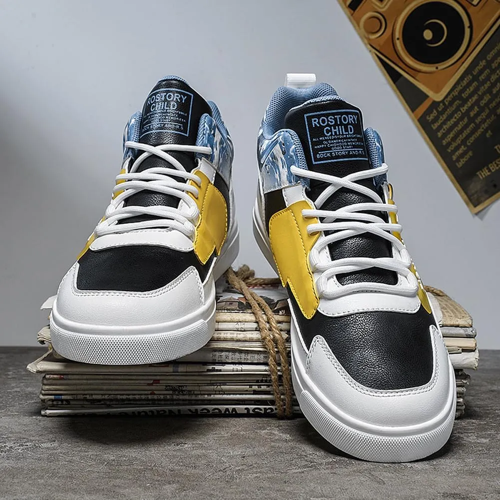VAXAV Men's Fashion High Top Road Running Sneakers Skate Walking Driving Shoes