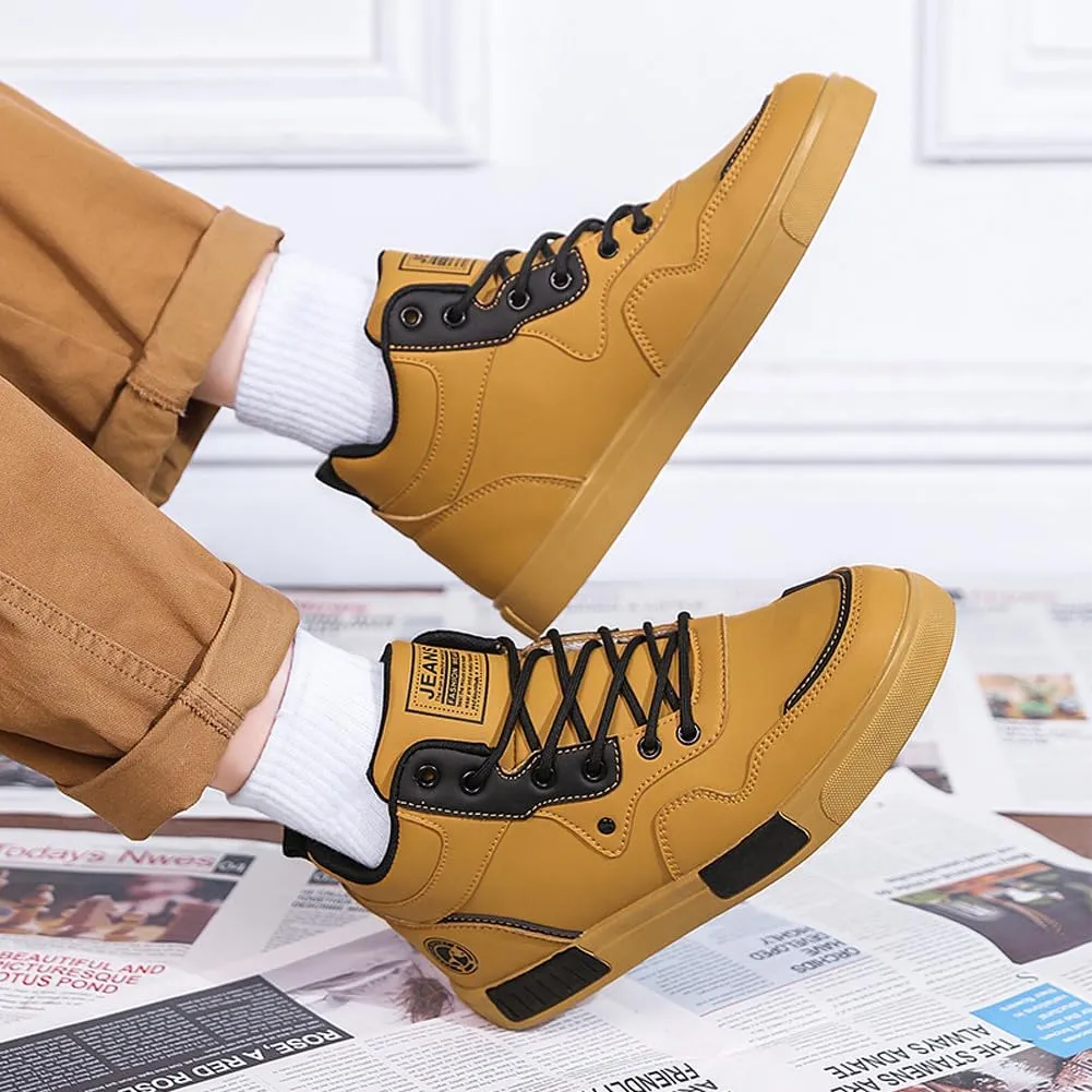 VAXAV Men's Fashion High Top Road Running Sneakers Skate Walking Driving Shoes