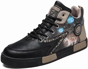 VAXAV Men's Fashion High Top Road Running Sneakers Skate Walking Driving Shoes