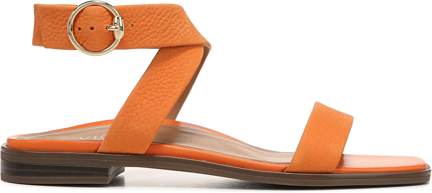 Vionic Women's Poppy Anaya Fashion Flat Sandal- Supportive Active Adjustable Sandals That Includes an Orthotic Insole and Cushioned Outsole for Arch Support, Medium Fit, Sizes 5-11
