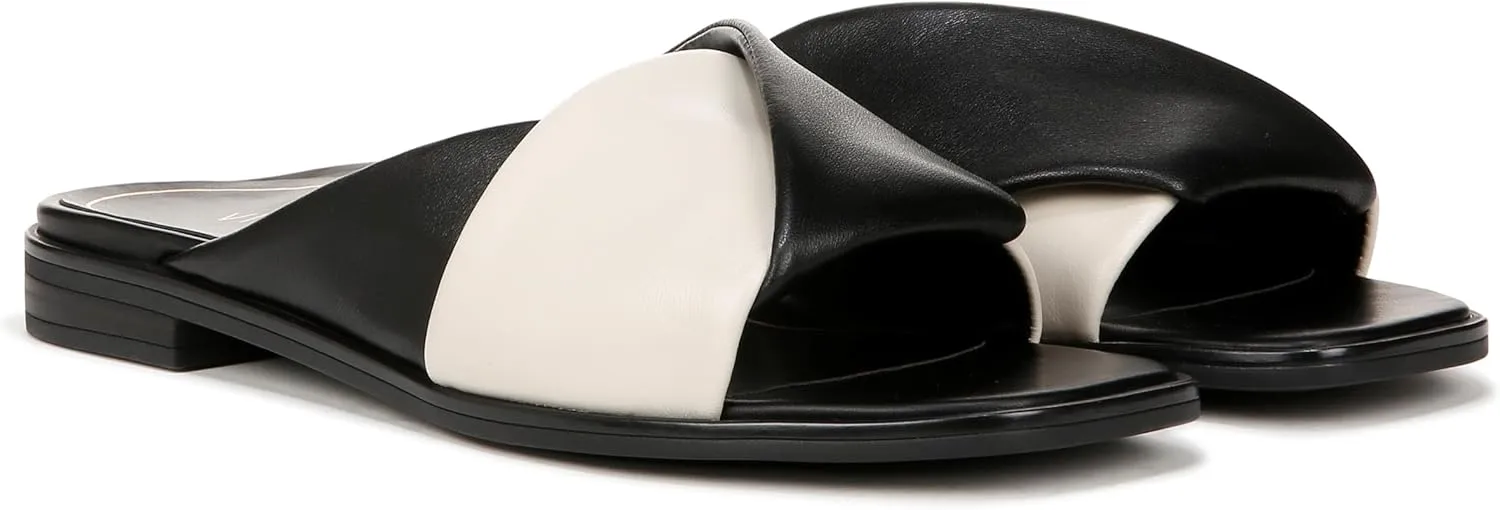 Vionic Women's Poppy Miramar Slide Comfortable Flat Sandals- Supportive Dressy Sandals Comfort Shoes That Includes a Concealed Orthotic Insole Sizes 5-12