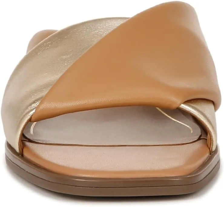 Vionic Women's Poppy Miramar Slide Comfortable Flat Sandals- Supportive Dressy Sandals Comfort Shoes That Includes a Concealed Orthotic Insole Sizes 5-12