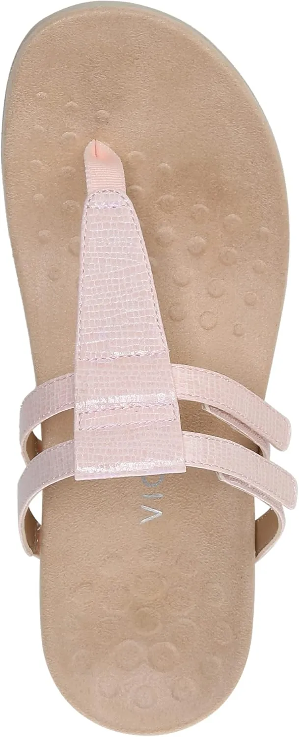 Vionic Women's Rest Elvia Toe Post Slide Sandal- Supportive Ladies Flip Flop Sandals That Include Three-Zone Comfort with Orthotic Insole Arch Support, Medium and Wide Fit, Sizes 5-12