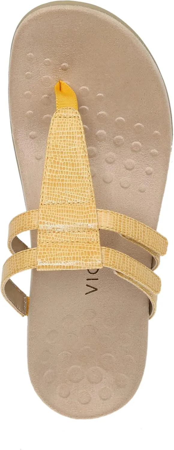 Vionic Women's Rest Elvia Toe Post Slide Sandal- Supportive Ladies Flip Flop Sandals That Include Three-Zone Comfort with Orthotic Insole Arch Support, Medium and Wide Fit, Sizes 5-12