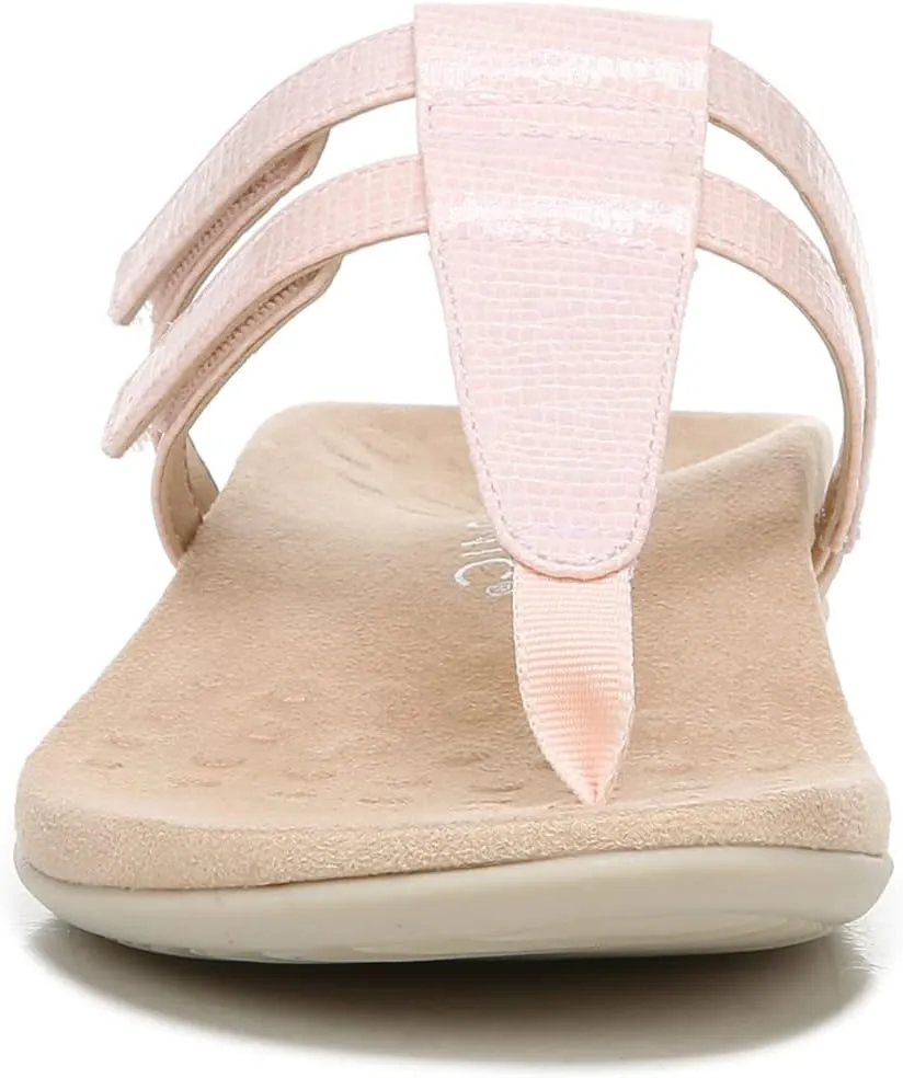 Vionic Women's Rest Elvia Toe Post Slide Sandal- Supportive Ladies Flip Flop Sandals That Include Three-Zone Comfort with Orthotic Insole Arch Support, Medium and Wide Fit, Sizes 5-12