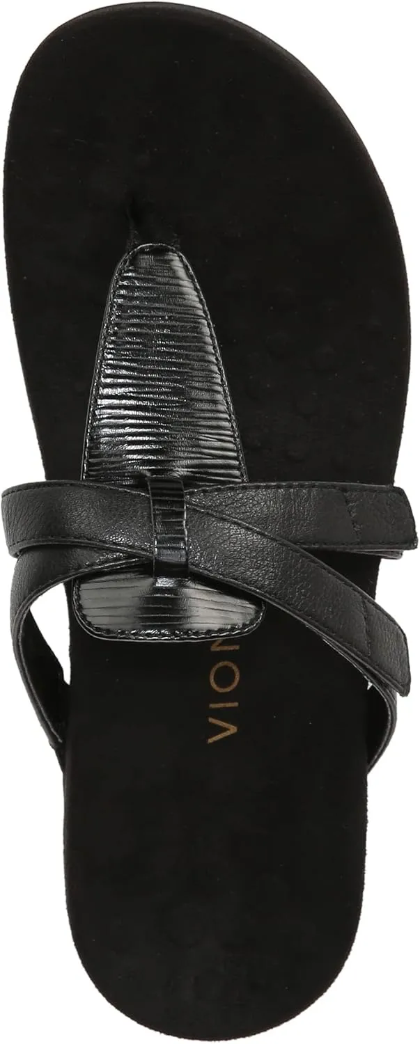 Vionic Women's Rest Karley Vio-Motion Insole Toe-Post Sandal- Supportive Flat Dressy That Includes an Orthotic Insole and Cushioned Outsole for Arch Support, Medium and Wide Fit