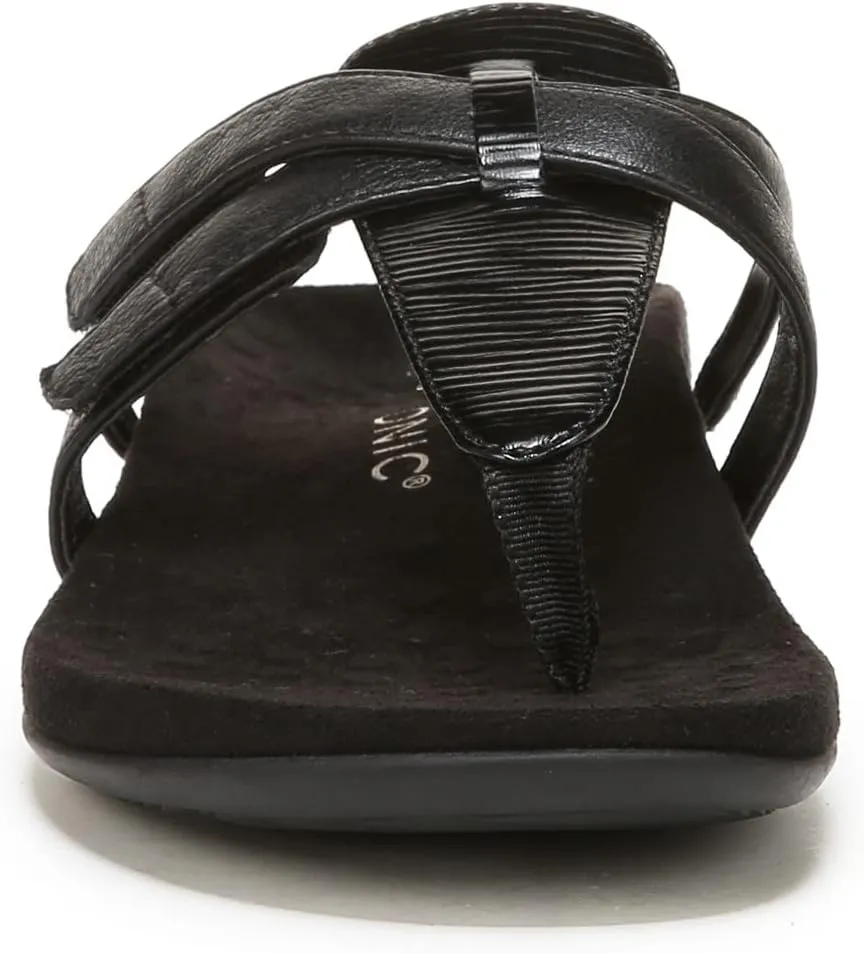 Vionic Women's Rest Karley Vio-Motion Insole Toe-Post Sandal- Supportive Flat Dressy That Includes an Orthotic Insole and Cushioned Outsole for Arch Support, Medium and Wide Fit