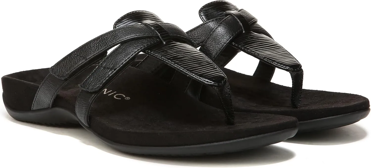 Vionic Women's Rest Karley Vio-Motion Insole Toe-Post Sandal- Supportive Flat Dressy That Includes an Orthotic Insole and Cushioned Outsole for Arch Support, Medium and Wide Fit