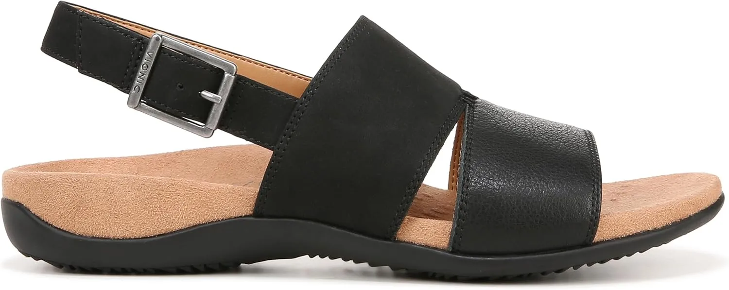 Vionic Women's Rest Morro Comfortable Flat Sandals- Supportive Dressy Sandals Comfort Shoes That Includes a Concealed Orthotic Insole Sizes 5-12