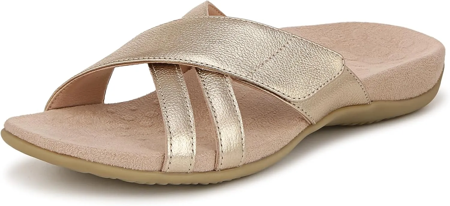 Vionic Women's Rest Zarie Slide Sandals- Supportive Sandals and Indoor/Outdoor Slip Ons That Includes an Orthotic Insole and Cushioned Outsole for Arch Support, Sizes 5-12