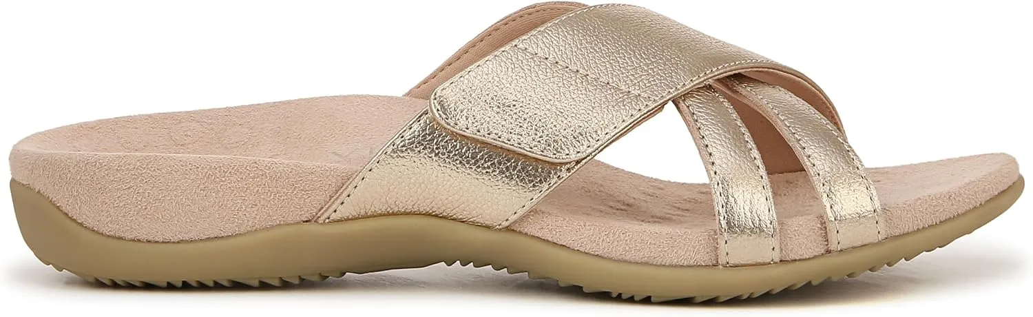 Vionic Women's Rest Zarie Slide Sandals- Supportive Sandals and Indoor/Outdoor Slip Ons That Includes an Orthotic Insole and Cushioned Outsole for Arch Support, Sizes 5-12