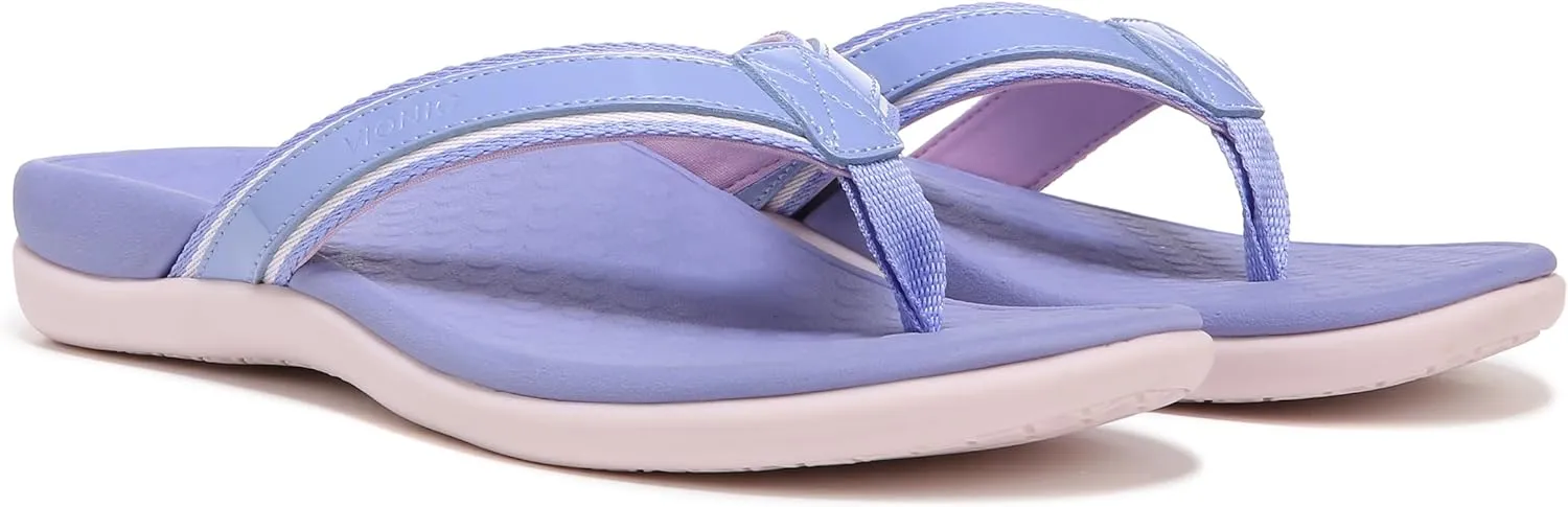 Vionic Women's Tide II Toe Post Sandal - Supportive Ladies Flip Flops That Include Three-Zone Comfort with Orthotic Insole Arch Support